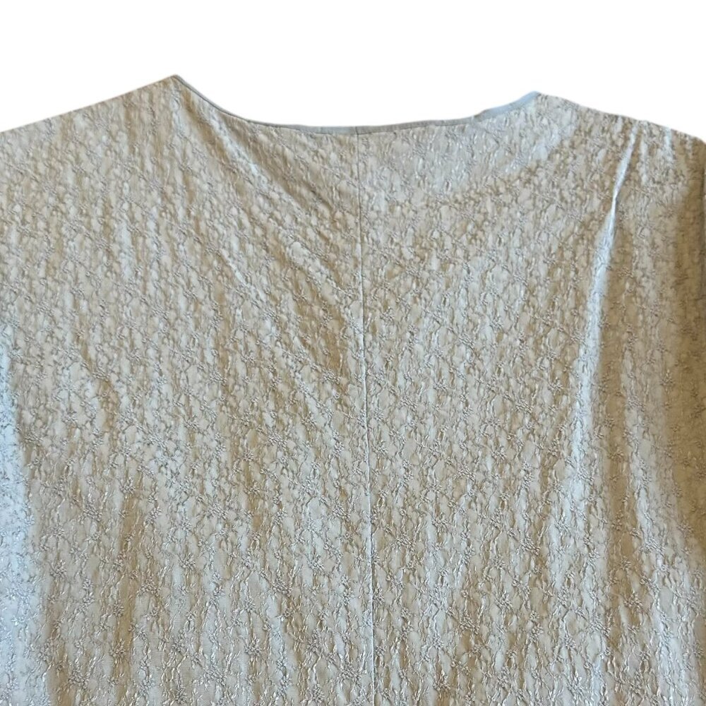 MM Lafleur Grey Sleeveless Textured Shift Dress Crew Neck Size Medium Women's - Picture 7 of 11